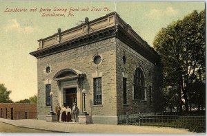 C.1910 Lansdowne & Darby Saving Fund, Lansdowne, Pa. Vintage Postcard P137