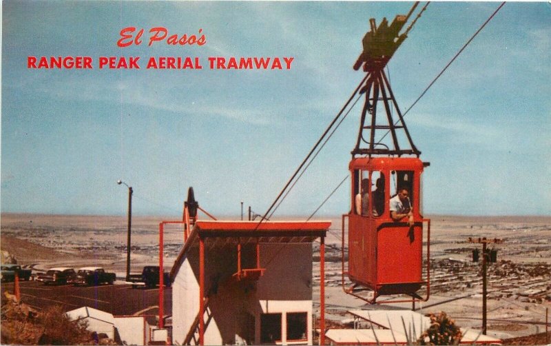 Postcard Texas El Paso Ranger Peak Tramway 1950s Roberts Reed 23-4779