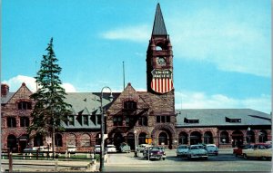 Vtg 1950's Union Pacific Railroad Train Station Cheyenne Wyoming WY Postcard