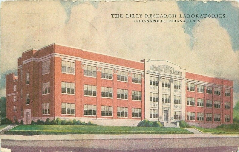 Indianapolis Indiana~The Lilly Research Laboratories~1941 Postcard 