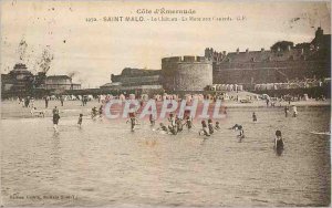 Postcard Old Saint Malo Emerald Coast Chateau Mare Duck