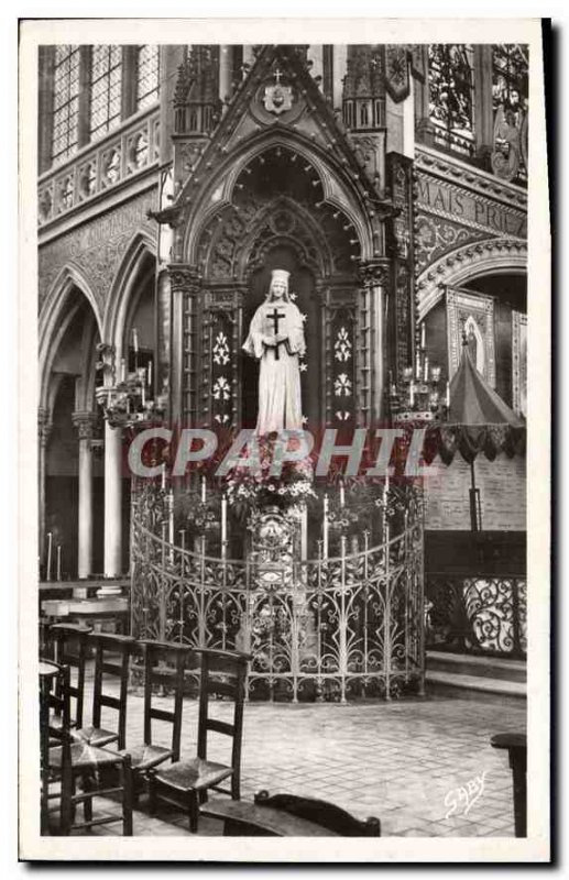 Postcard Old Pontmain Mayenne the Throne of the Virgin