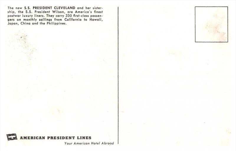 16010  S.S.President Cleveland  American President Lines