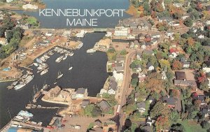 KENNEBUNKPORT, ME Maine BIRD'S EYE VIEW Homes~Boats 1988 Standard Size Postcard