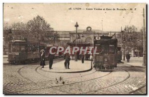 Old Postcard Tram Train Lyon Cours Verdun Perrache Ricqles station