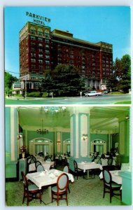 MEMPHIS, TN Tennessee ~ Roadside PARKVIEW HOTEL Wedgewood Room c1950s Postcard