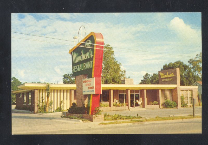 VALDOSTA GEORGIA MINCHEW'S RESTAURANT VINTAGE ADVERTISING POSTCARD GA.