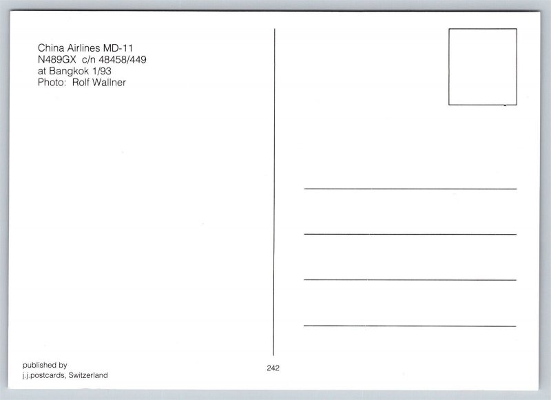 Airplane Postcard China Airlines MD-11 N489GX at Bangkok CE3