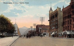 View of Washington Avenue, Ogden, Utah, Early Postcard, Unused