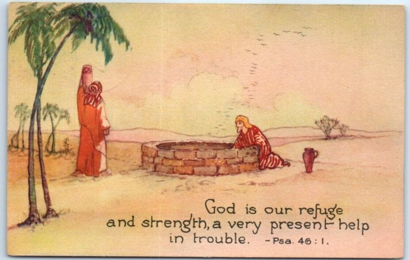 Postcard - God is our refuge and strength, a very present help in trouble.