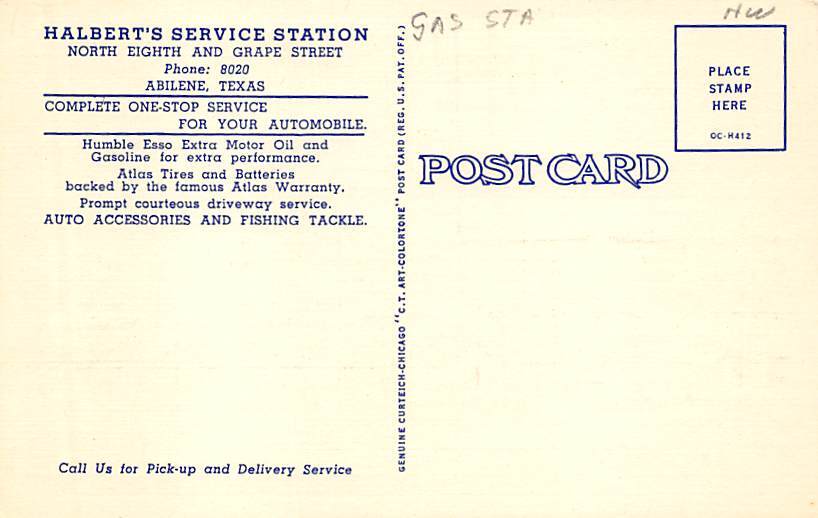 Halbert's Service Station Abilene, Texas, USA Gas Station Unused