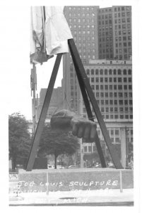 Detroit Michigan Joe Louis Sculpture Real Photo Vintage Postcard AA72662