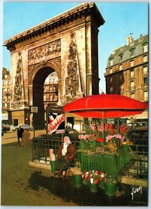 c1970s Paris, France Porte Saint-Denis Arch Monument Flower Market 4x6 PC M20