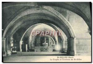 Old Postcard St Gilles Crypt and tomb of St Gilles