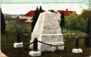 Canada Memorial Stone Placed By King Edward VII Queenston Vintage Postcard C070