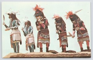 Native Americana Indian~Hopi Snake Dance Figures Museum of NM~Vintage Postcard 