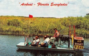 Florida, FL   TIGER'S AIR BOAT RIDES  Everglades Airboat Advertising  Postcard