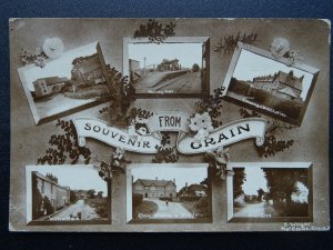 Isle of Grain 6 Image Multiview inc PPOST OFFICE, SCHOOL & RAILWAY ST c1918 RPPC