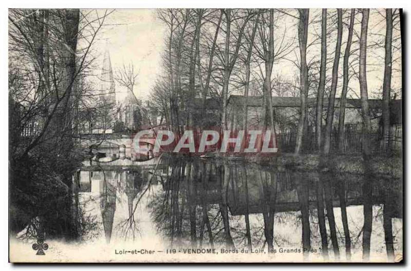 Postcard Old Loire and Cher Vendome Bords du Loir Les Grands Pres