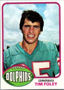 1976 Topps Football Card Tim Foley Miami Dolphins sk4485