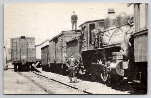 Strausburg PA Railroad Train Cars at Paradise as Seen in 1917 Repro Postcard E27