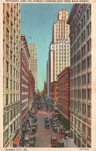 Vintage Postcard Petticoat Lane 11Th St. Looking East From Main St. Kansas City