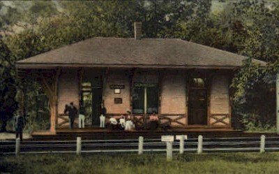 Conimicut, Rhode Island, RI, USA Railroad Train Depot 1907 postal used 1907