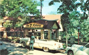 The 7 Caves Near Bainbridge OH Policeman 1950's Cars, Postcard.