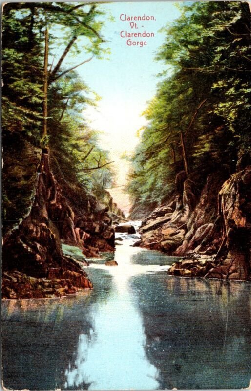 Clarendon Gorge Clarendon Vermont Scenic River Landscape DB Postcard