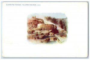 c1920 Cleopatra Terrace Cliff Yellowstone Park Wyoming Vintage Antique Postcard