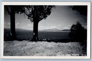 New Zealand Postcard No. 39 Lake Taupo c1940's Vintage Posted RPPC Photo