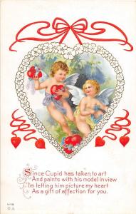 E36/ Valentine's Day Love Holiday Postcard V-79 c1910 Cupids Heart 21
