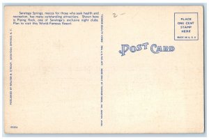 c1940 Piping Rock Club Building Road US Flag Saratoga Springs New York Postcard