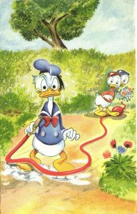 PC DISNEY, DONALD DUCK, HUEY AND DEWEY DUCKS, Vintage Postcard (b35941)