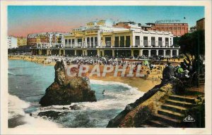 Old Postcard Biarritz The Beach in front of the Casino