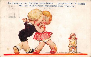 Lot281 boy and girl dancing artist signed france d tempest comic postcard