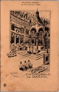 Senegal Souvenir Africain Cathedrale De Dakar Vintage Postcard C043