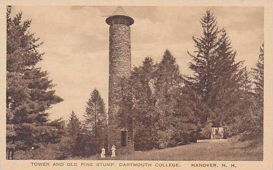 New Hampshire Hanover Tower And Old  Pine Stump Dartmouth College  Albertype