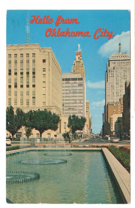 THE HEART OF DOWNTOWN OKLAHOMA CITY, OK  PARK AVE 1965  POSTCARD