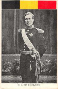 King Of Belgium Rey De Belgica Uniform Portrait Antique Postcard K30516