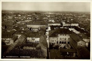 italy, ALESSANDRIA, Panorama (1939) RPPC Postcard