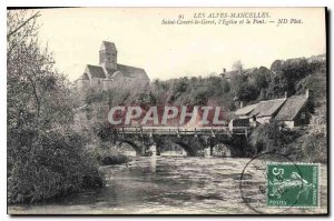 Old Postcard The Alps Mancelles Saint Ceneri le Gerei (Orne) Church and the B...