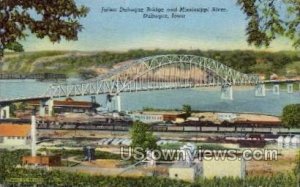 Julien Dubuque Bridge and Mississippi River - Iowa IA  