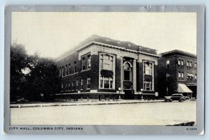 Columbia City Indiana IN Postcard City Hall Building Exterior c1920's Antique