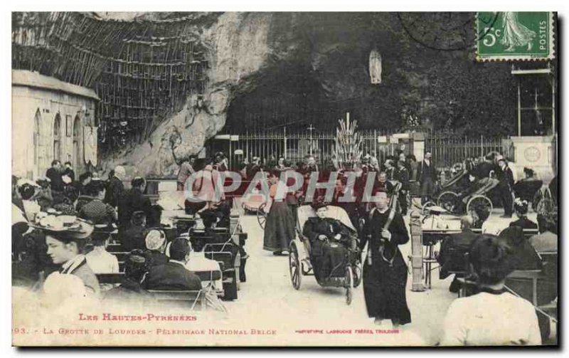 Old Postcard The Hautes Pyrenees The Grotto