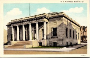 Linen Postcard United States Post Office Building in Somerset, Kentucky