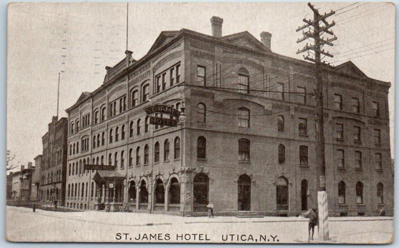 Utica New York Postcard St James Hotel Street View W 1912 Cancel United States New York Other Postcard Hippostcard