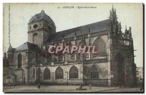 Old Postcard Alencon Eglise Notre Dame