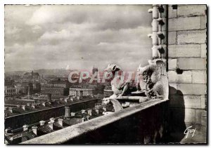 Postcard Modern Marvels Paris and the Chimere of Notre Dame Panorama northern...