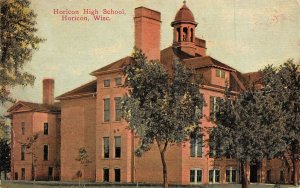 High School Horicon Wisconsin 1915 postcard